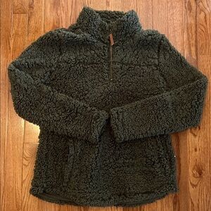 Alpine Design Green Sherpa Quarter Zip Pullover Women’s Size Small